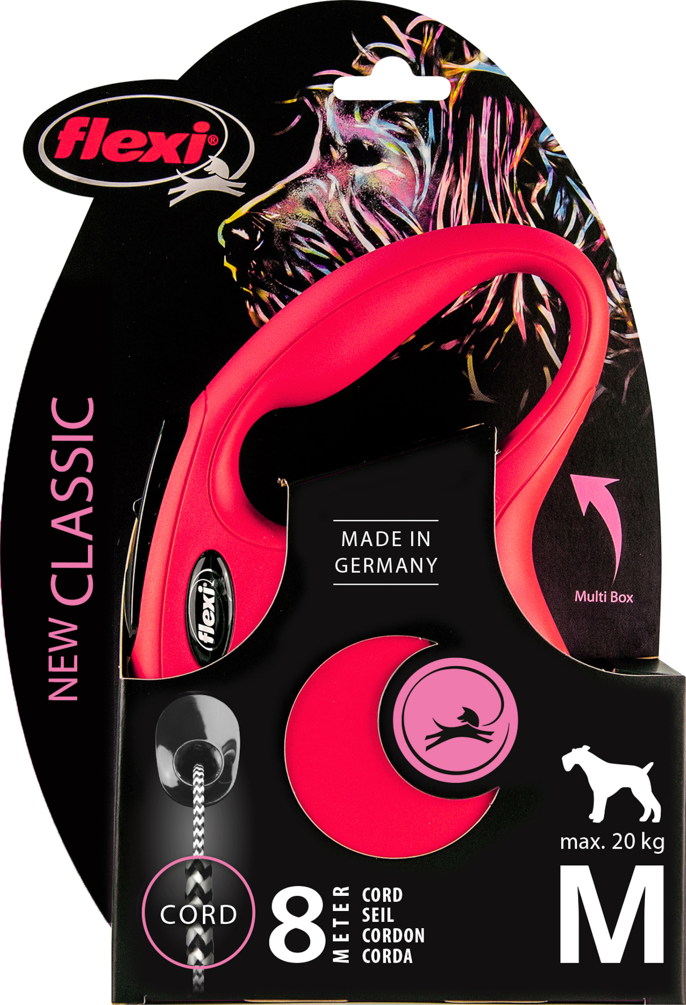 Flexi Laisse à enrouleur New Classic Cord Rouge