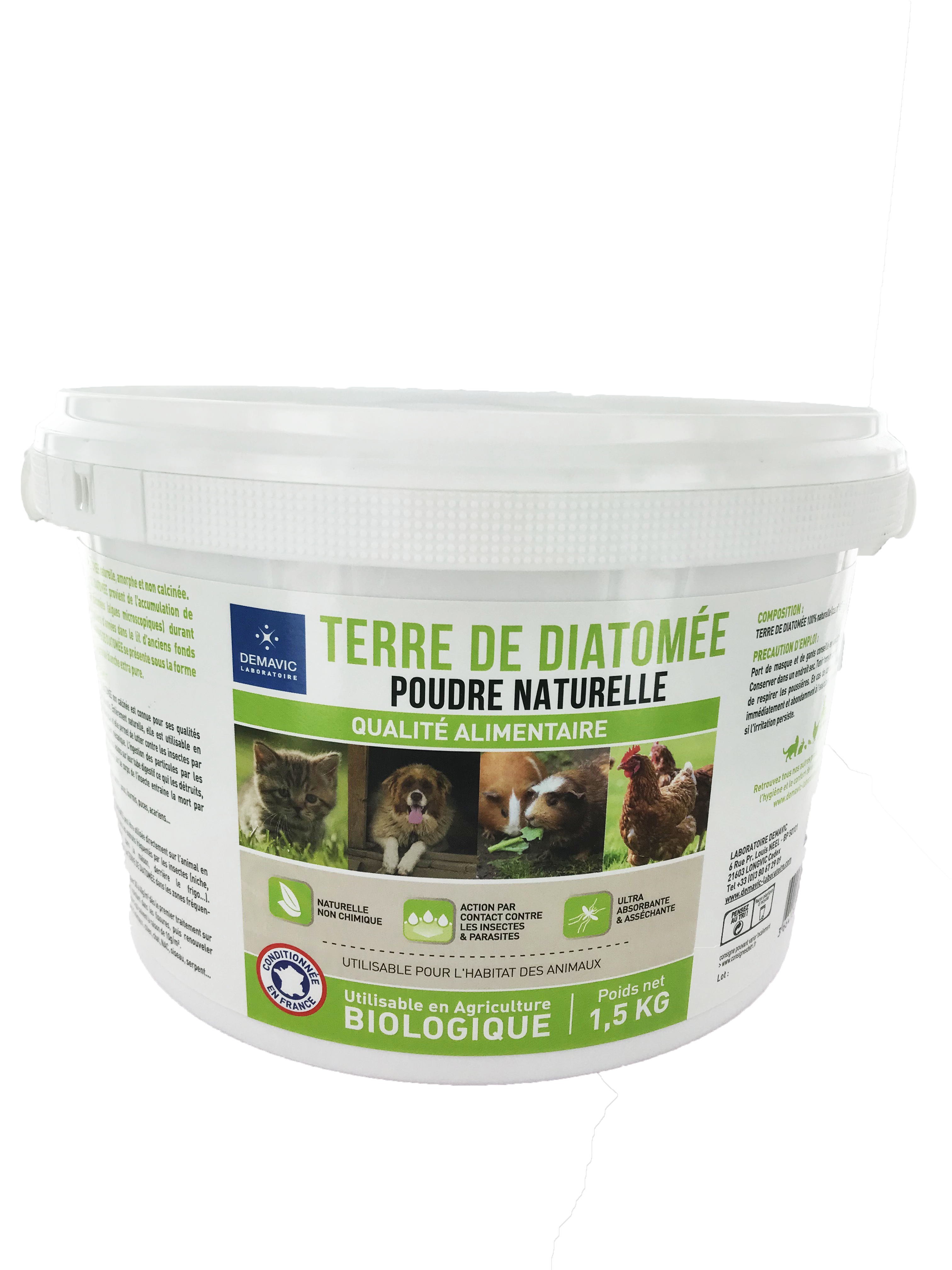 Sanitomée -Terre de diatomée - poudre seau 1,5kg