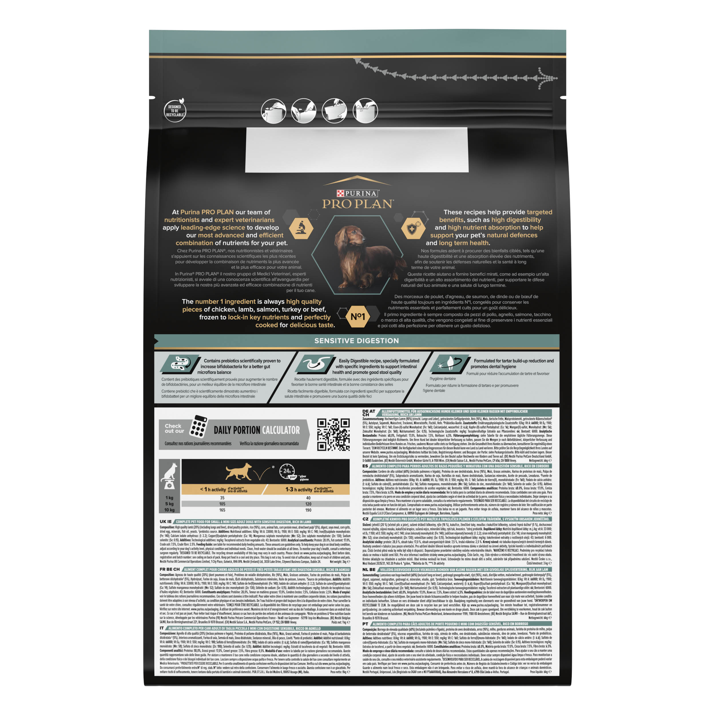 PRO PLAN Chien Small&Mini Adult Sensitive Digestion Agneau 3KG