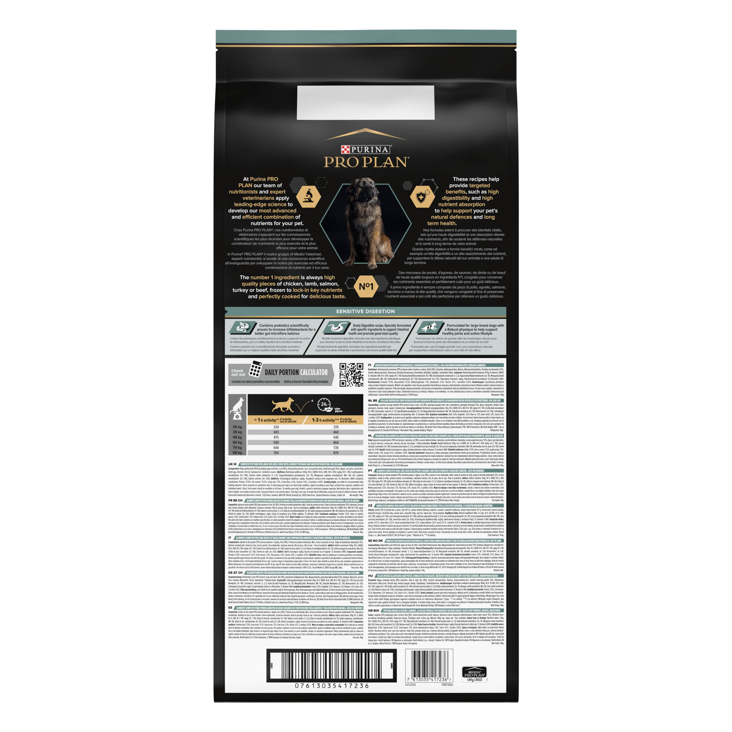 PRO PLAN Chien Large Adult Robust Sensitive Digestion Agneau 14KG