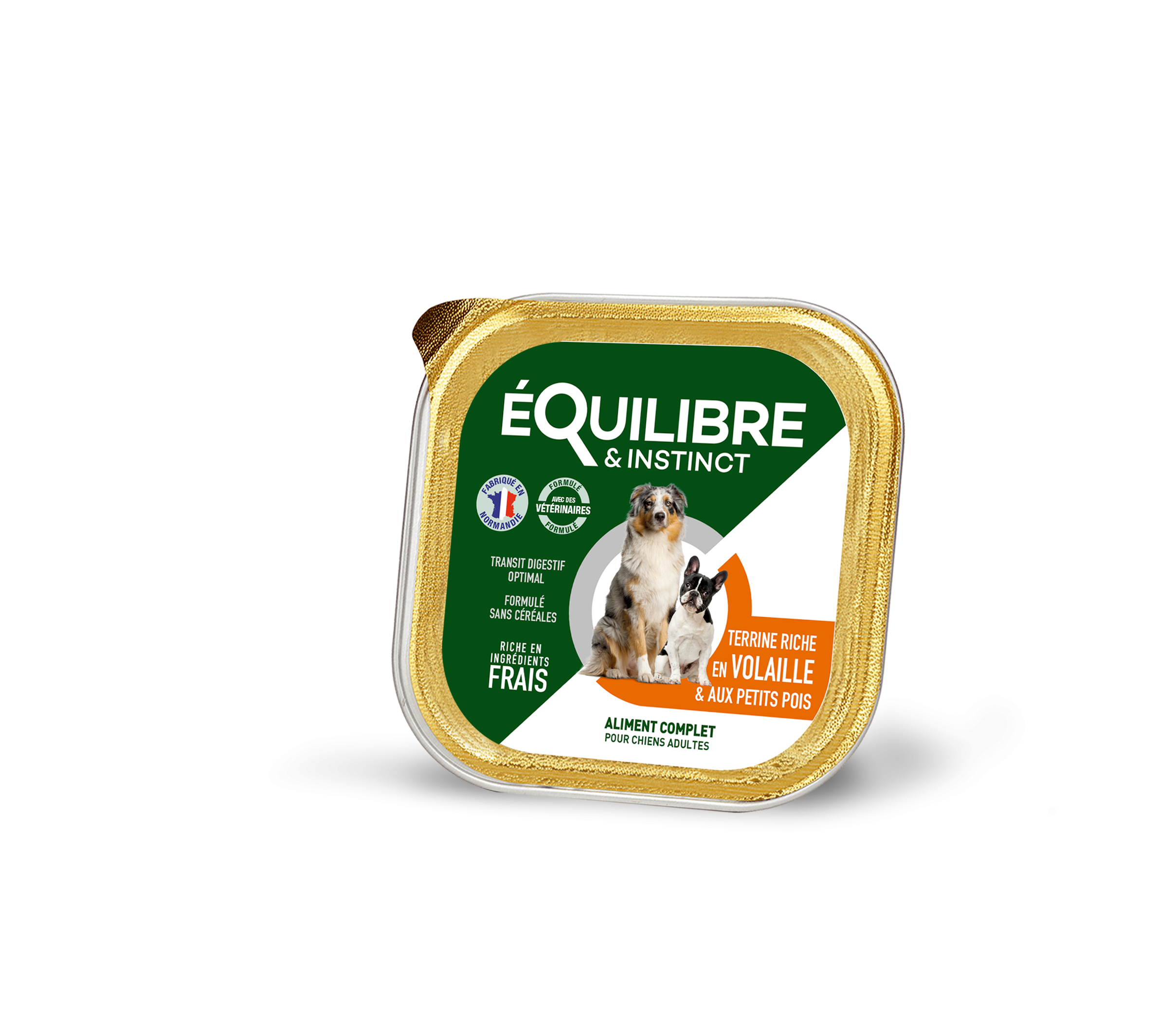 Pâtées riches en volaille & aux petits pois pour CHIEN ADULTE