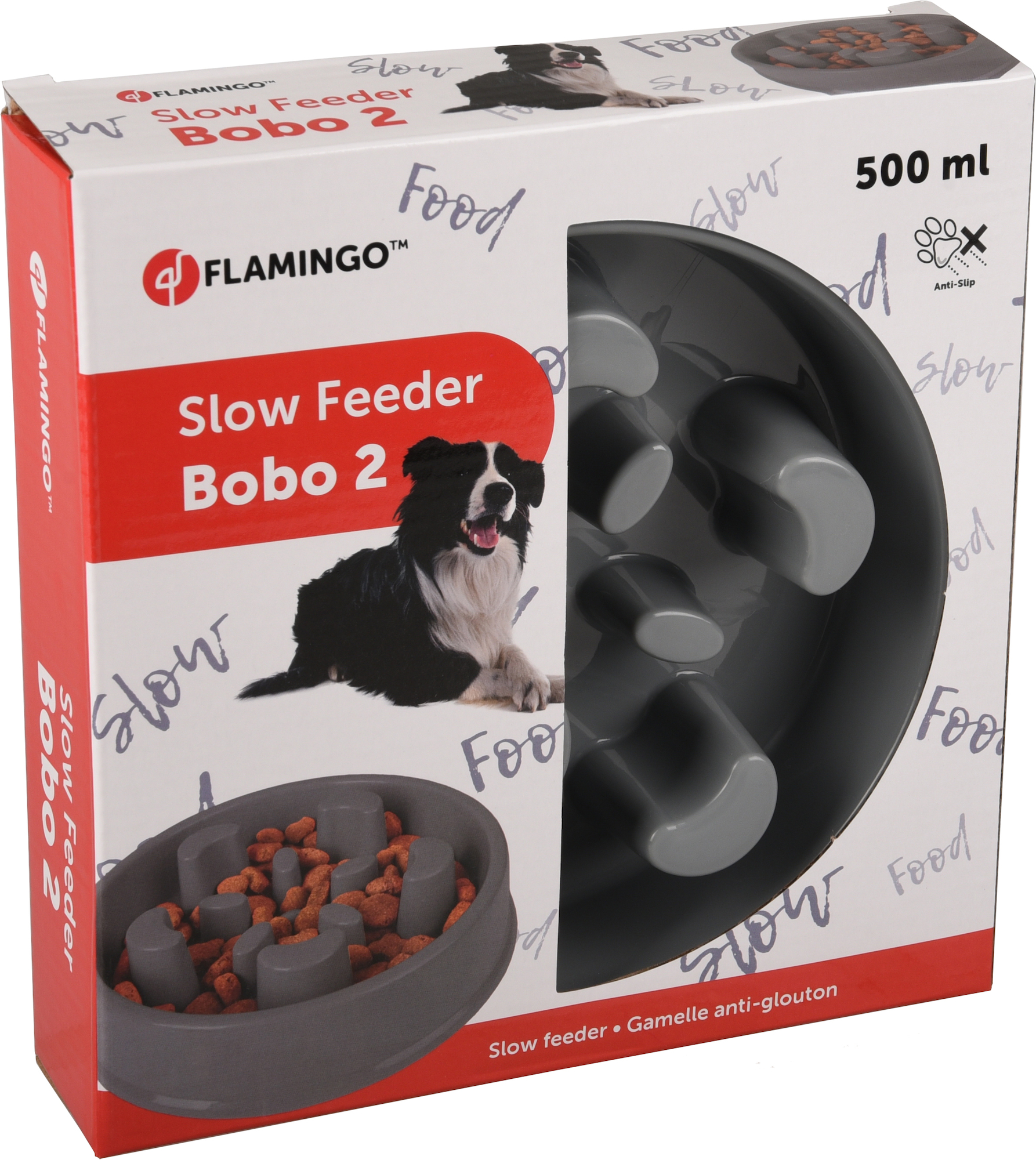 Gamelle pour la nourriture Slow feeder Baba Rond Gris