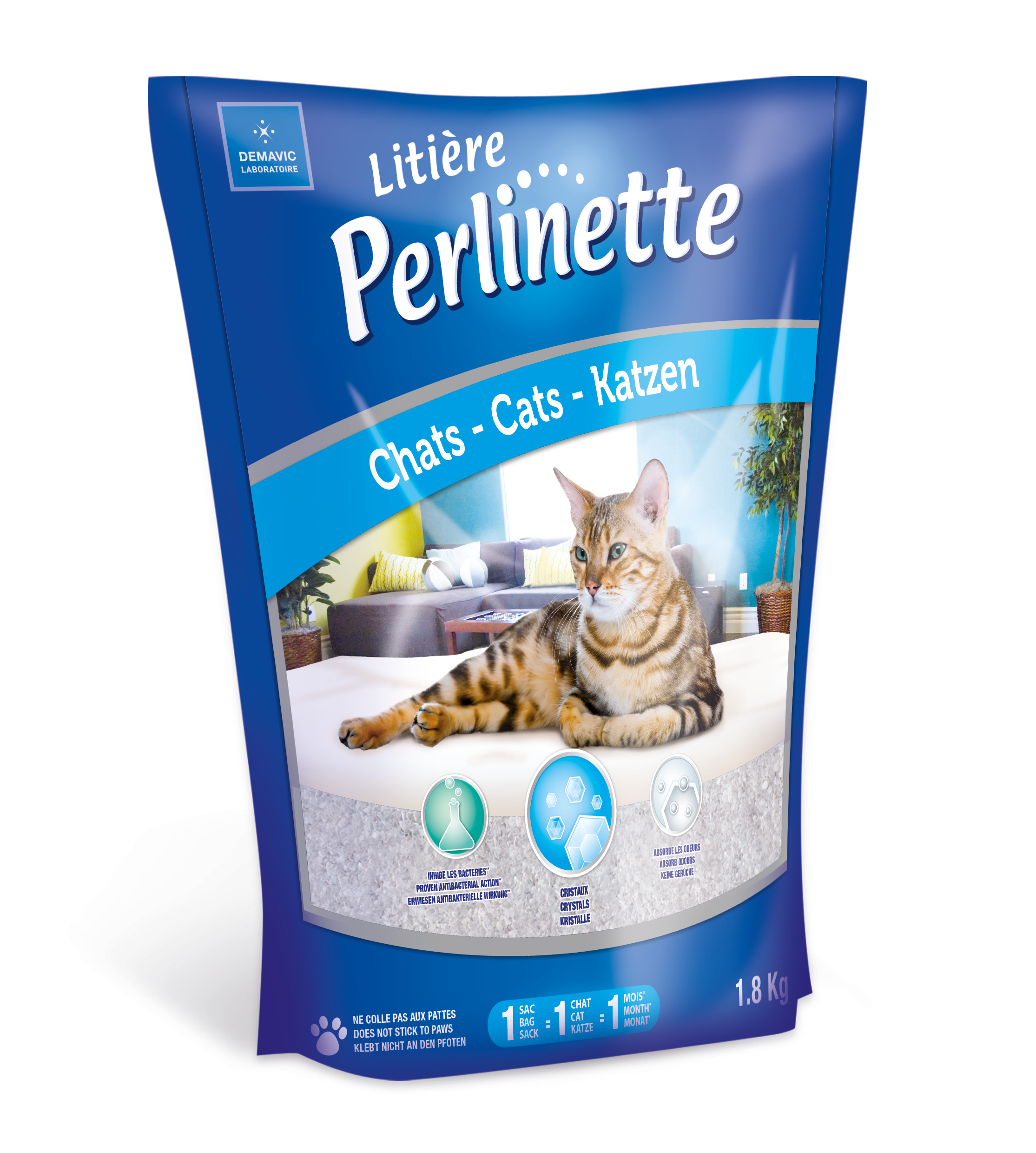 LITIERE Perlinette chat 4L - 1,8kg irrégulière