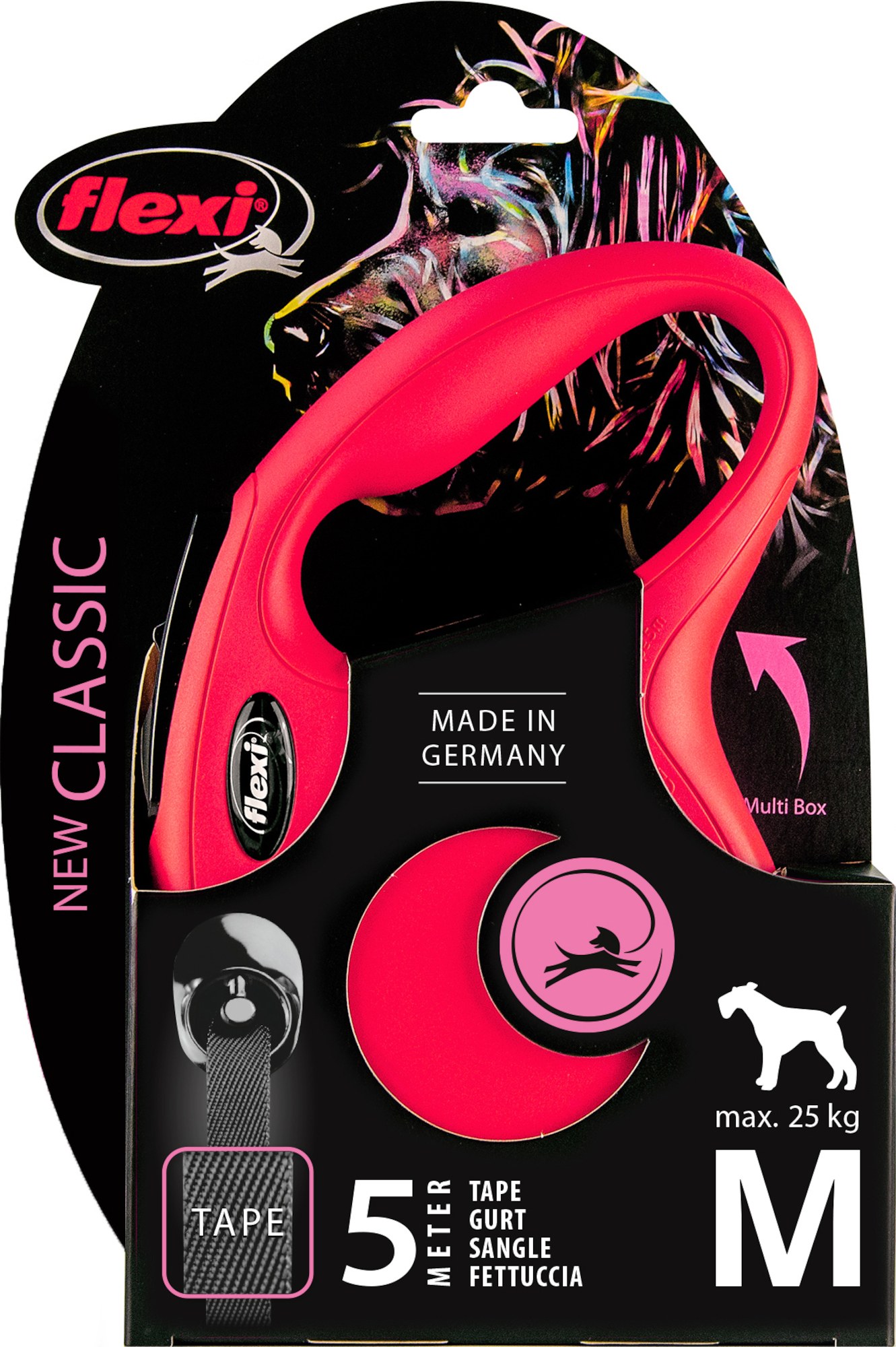 Flexi Laisse à enrouleur New Classic Tape Rouge