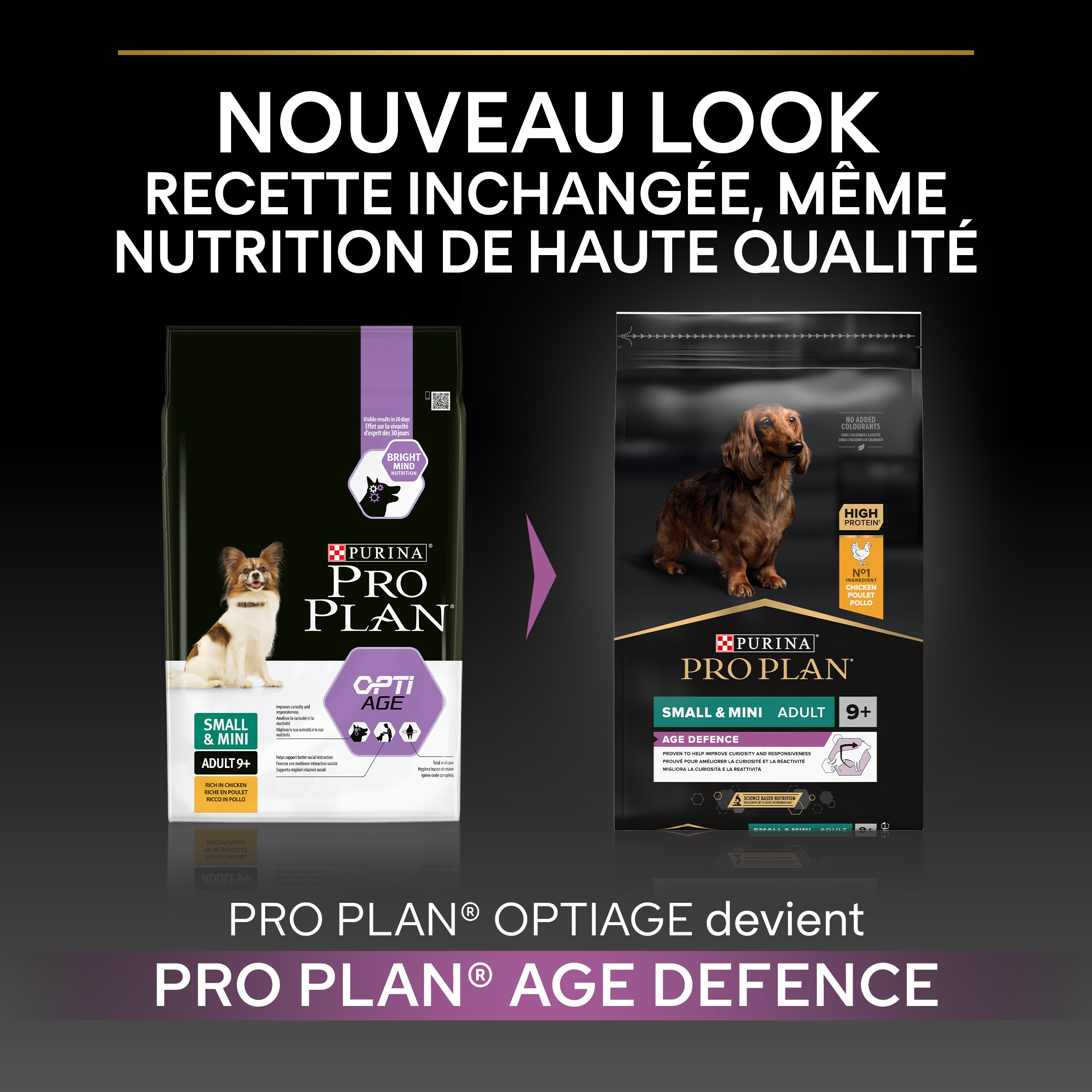 PRO PLAN Chien Small&Mini Adult 9+ Age Defence Poulet 3KG