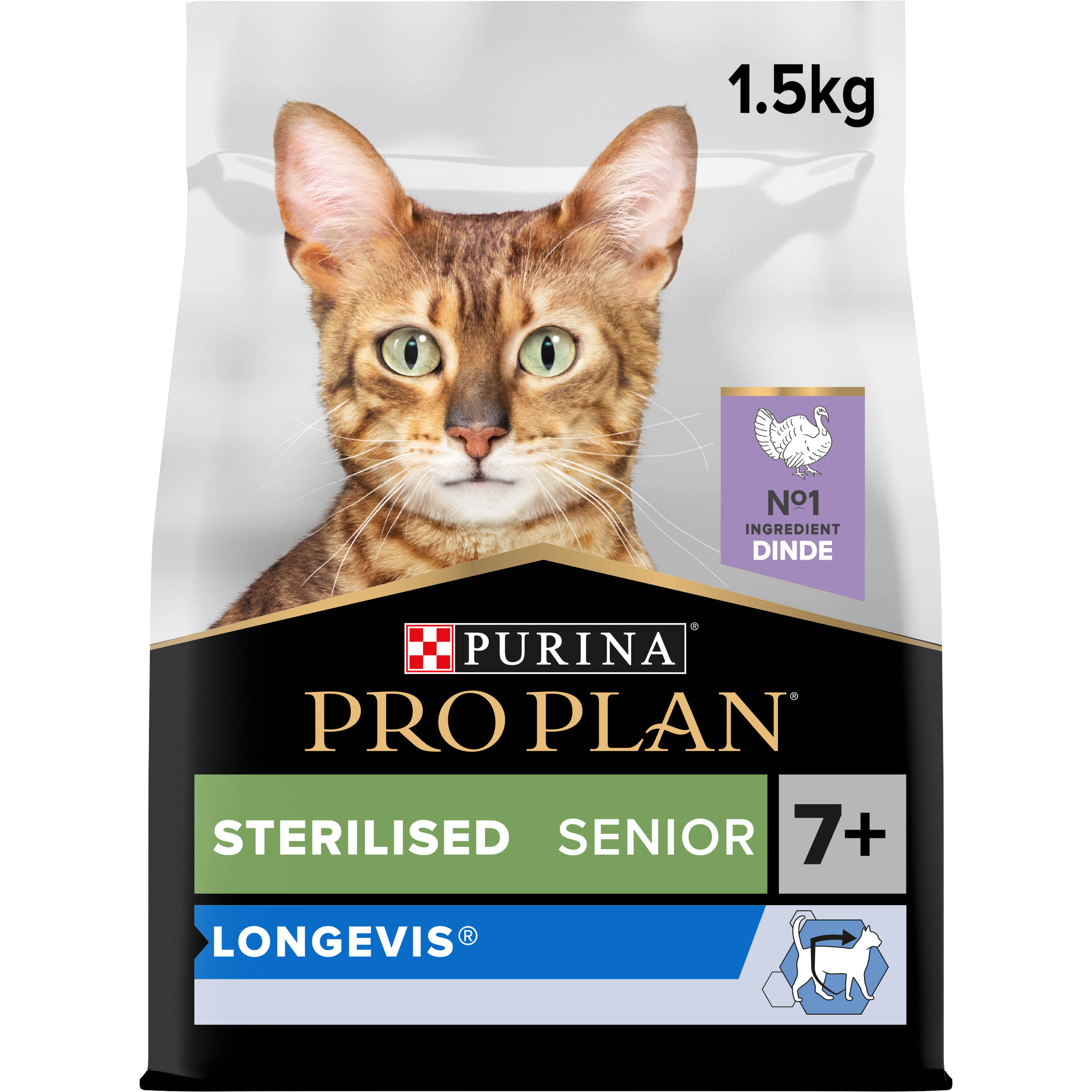 Pro Plan Sterilised Senior 7+ LONGEVIS® Dinde 1,5kg