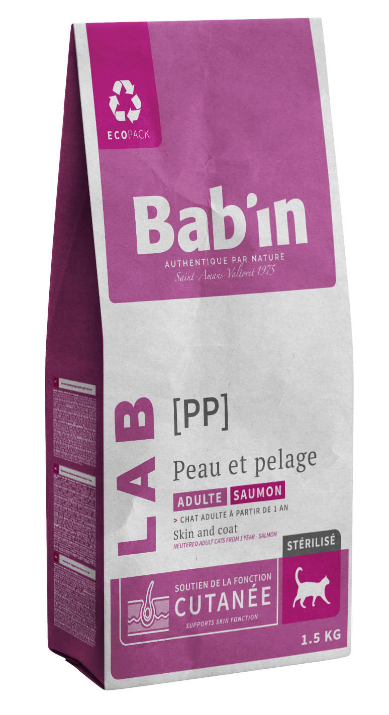 BAB'IN LAB CHAT ADULTE PEAU & PELAGE 1.5 KG