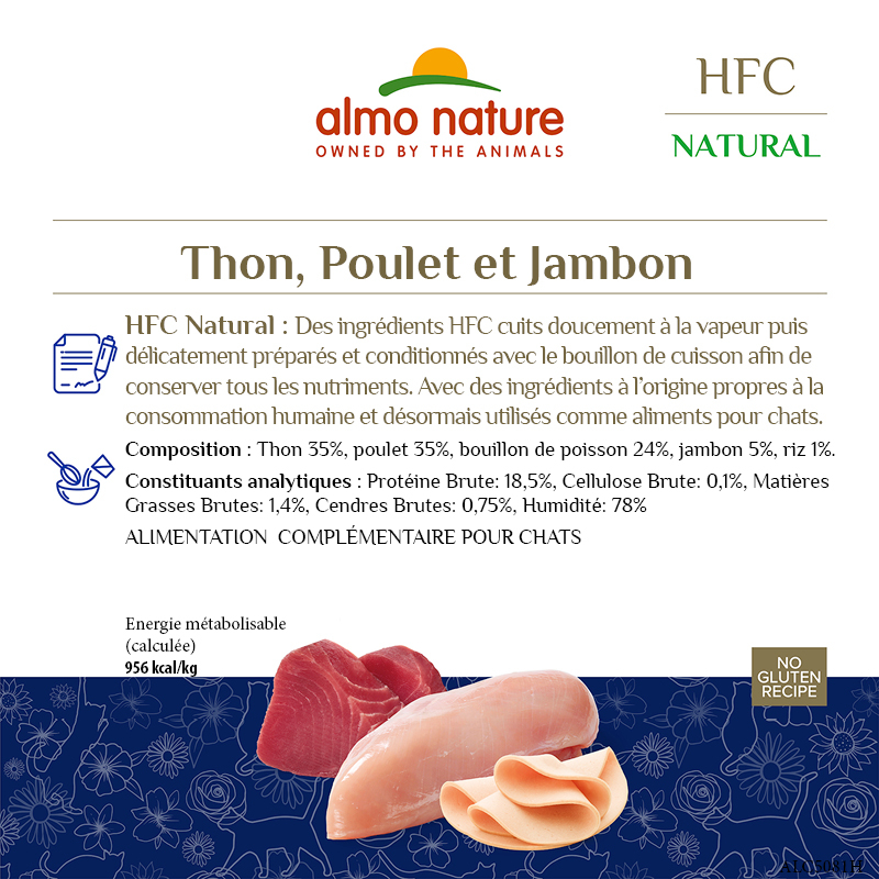 Almo Nature Hfc Natural Thon Poulet Jambon Boîte 70 Gr