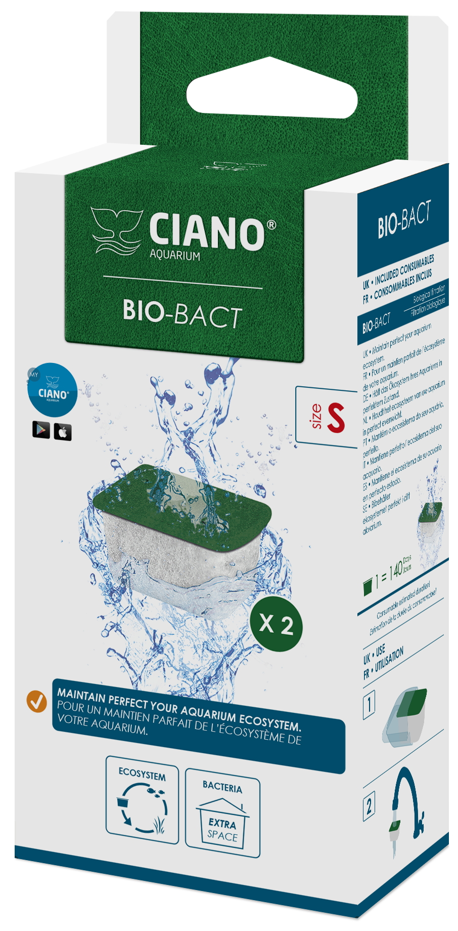 CARTOUCHES BIO-BACT TAILLE S X2