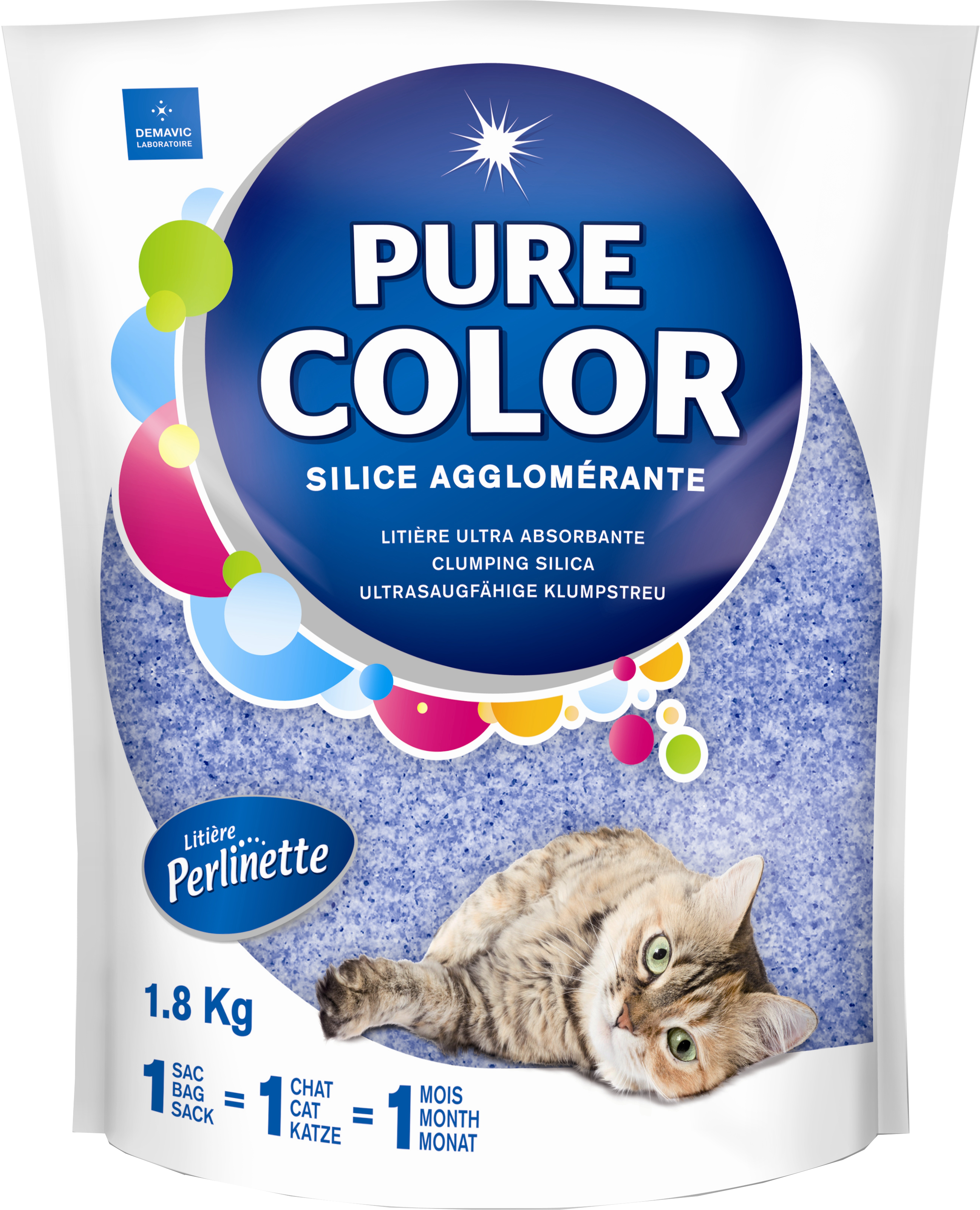 Litière-Pure color 1.8kg BLEUE 