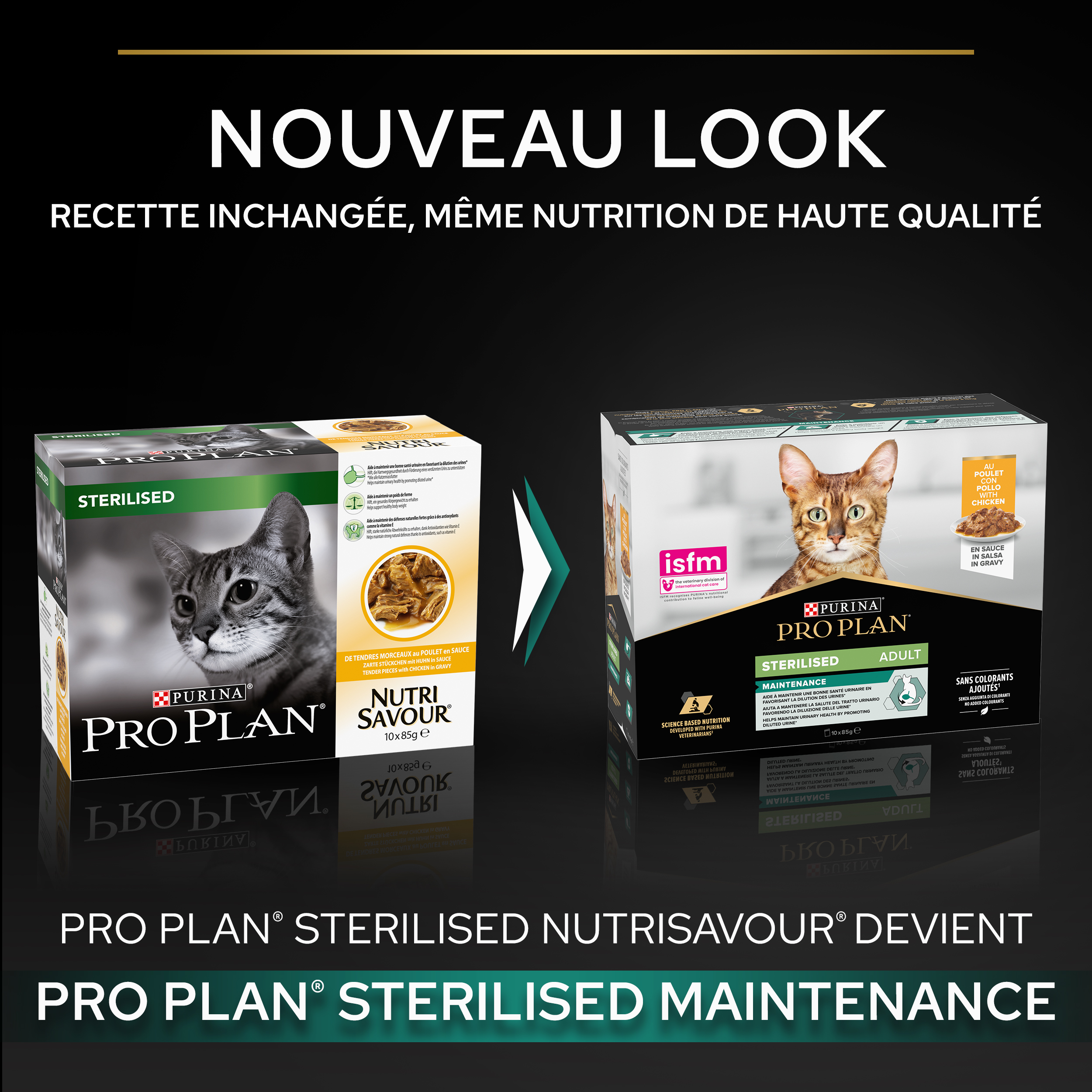 PRO PLAN POUR CHAT ADULTE STERILISE NOURRITURE HUMIDE POULET - POCHONS 10 X 85G