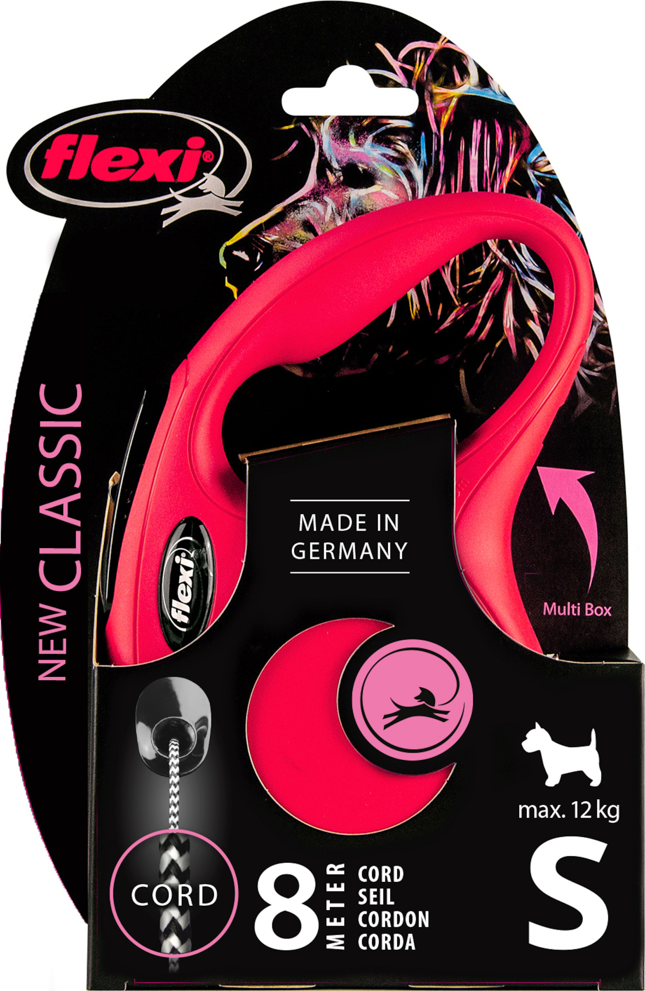 Flexi Laisse à enrouleur New Classic Cord Rouge