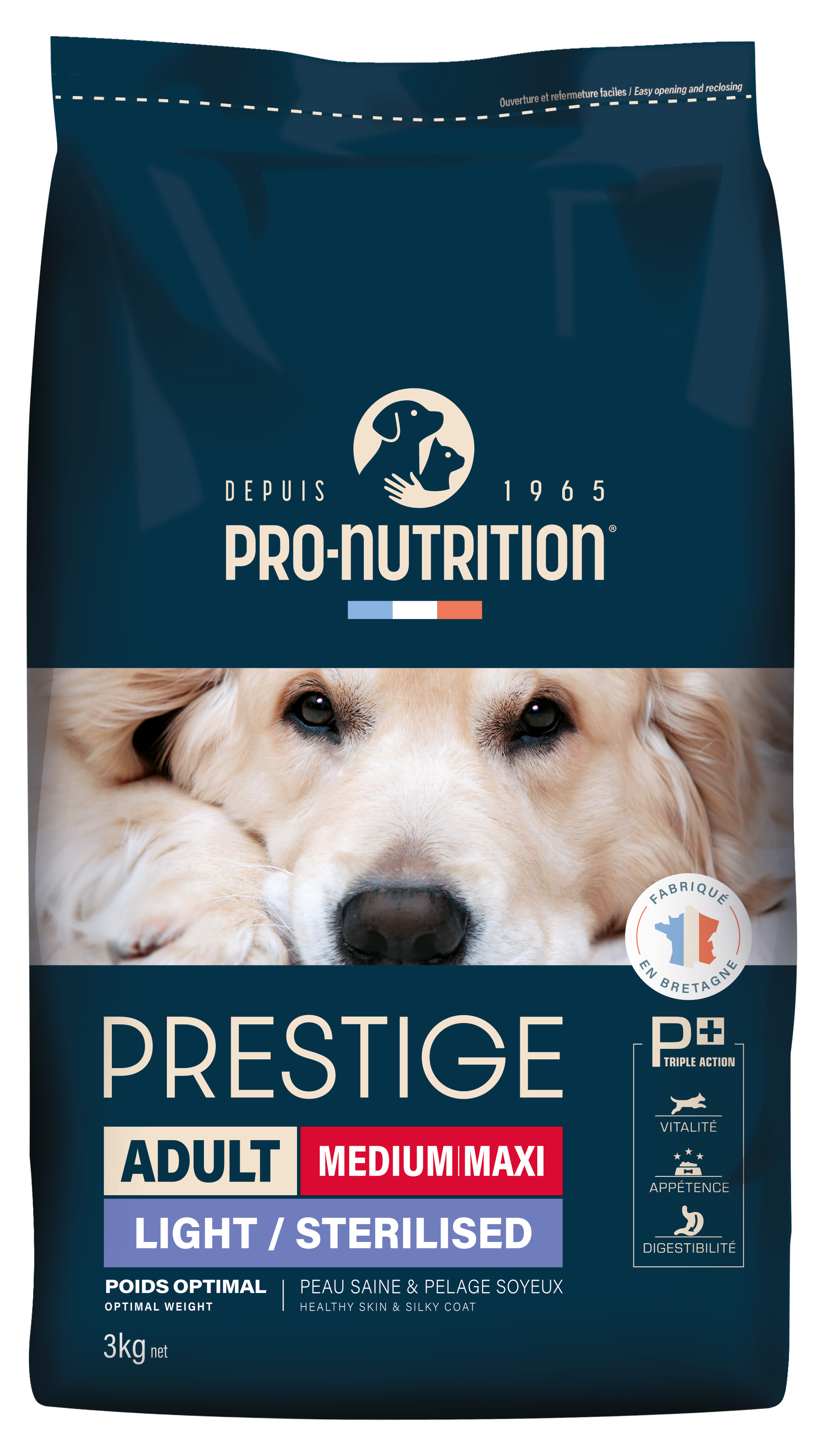 PRESTIGE CHIEN ADULT MEDIUM MAXI LIGHT STERILISED 3KG