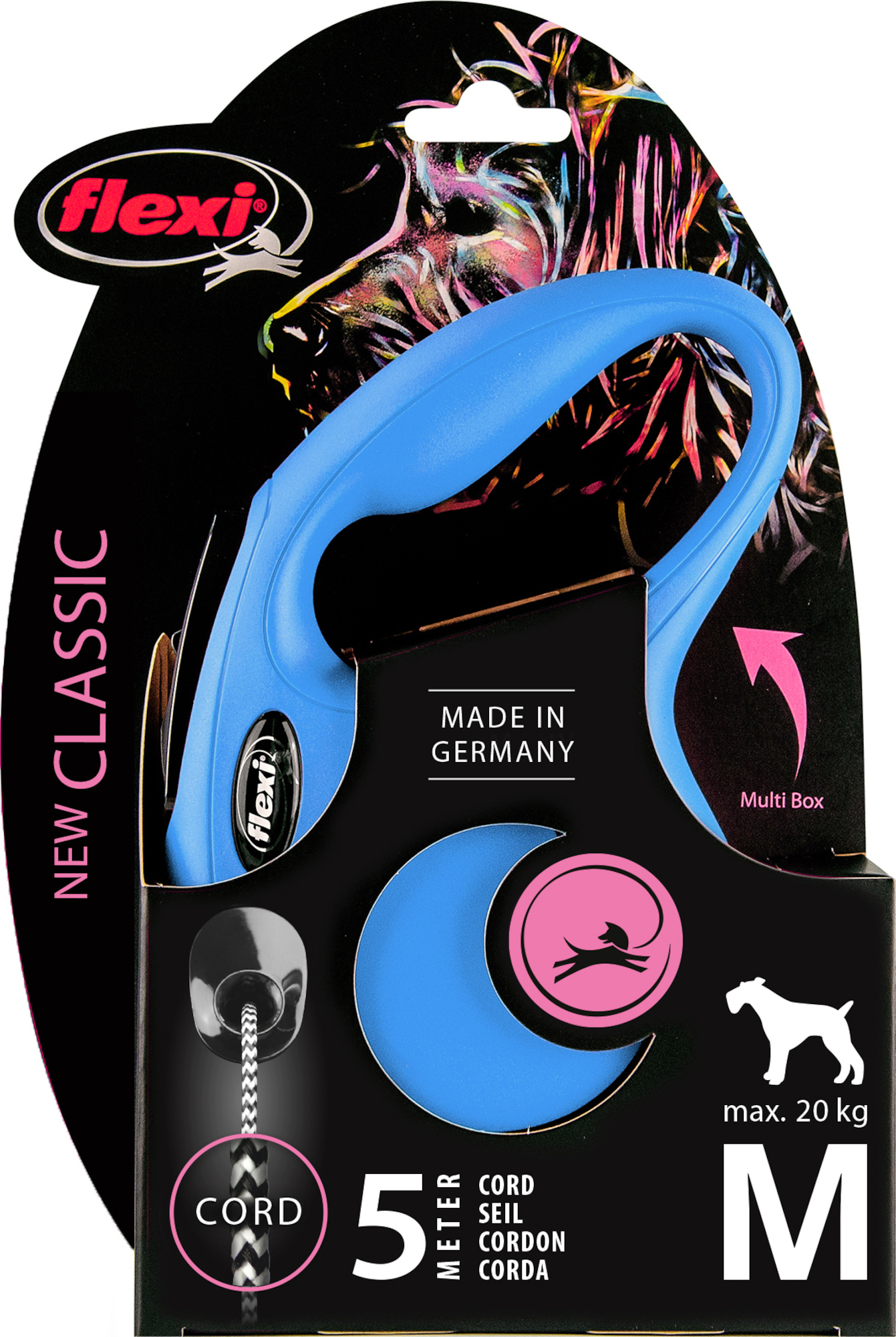 Flexi Laisse à enrouleur New Classic Cord Bleu